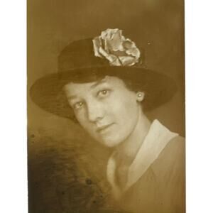 Antique RPPC Postcard Portraits Ephemera Woman Portrait Greeting Card Sepia Tone